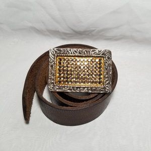 Genuine Brown Leather Belt 40" Long 1.5" Wide S-32